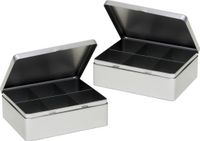 Merkloos Zilveren 6-vaks theedoos/theekist - 20 x 16 x 7 cm - Keuken accessoires - Theezakjes bewaarblik