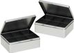 Merkloos Zilveren 6-vaks theedoos/theekist - 20 x 16 x 7 cm - Keuken accessoires - Theezakjes bewaarblik