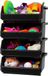 ReadySpace Plastic containers voor het organiseren en opbergen van bakken voor kast, keuken, kantoor, garage of voorraadkast, stapelbare bakken, extra groot (37,6 x 41,9 x 17,8 cm), 4-pack, zwart