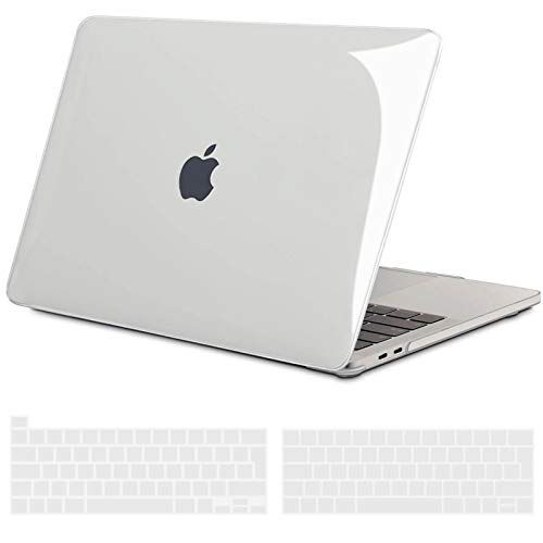 TECOOL Case Compatibel met MacBook Pro 13 2016-2020 (Model: A2338 M1/A2289/ A2251/A2159/A1706/A1989), Plastic Hoes Cover Schaal met EU Toetsenbordhoes voor MacBook Pro 13 Touch Bar - Kristalhelder