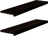 vidaXL Traptreden 2 stuks 100x30x2 cm massief eikenhout bruin-zwart