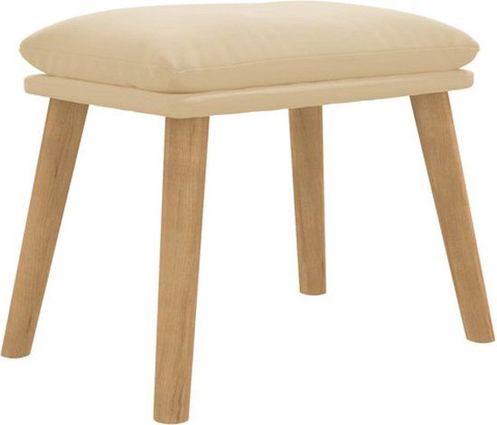 vidaXL Voetenbank 45x29,5x35 cm fluweel crèmewit