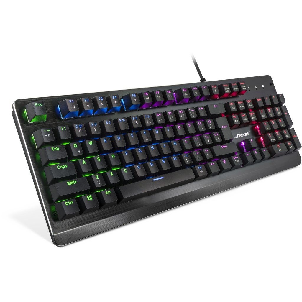 Inter-Tech NK-2000ME Qwertz USB Zwart Aluminium