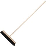 KOTARBAU® Straatbezem, met Houten Steel, 35 cm, Bruin, Nylon Borstels