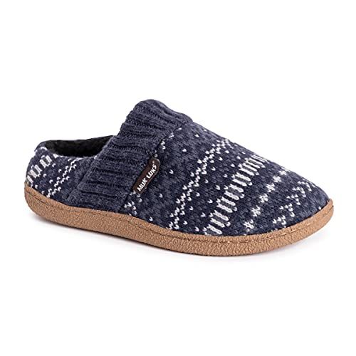 MUK LUKS Heren Marcel Slipper Pantoffels - Donkerblauw - Medium