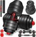 RE:SPORT Set haltères 2 en 1 40kg | Set haltères réglable | Haltère & Barre | Verrouillages en étoile & tube de connexion