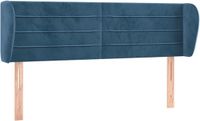 vidaXL Hoofdbord met randen 147x23x78/88 cm fluweel donkerblauw