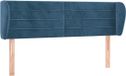 vidaXL Hoofdbord met randen 147x23x78/88 cm velours bleu foncé