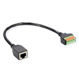 ROLINE Kabeladapter RJ45 bus naar terminalblok, (drukknoppen), 30 cm