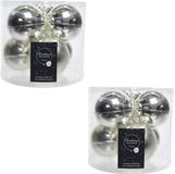 Decoris Kerstballen - 12x st - zilver - 8 cm - glas - glans en mat