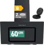 Heinrich's HDU7623 - Afzuigkap - 60cm - Zwart - 300m3/u - Schuine Afzuigkap - Met Koolstoffilters