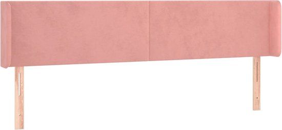 vidaXL Hoofdbord met randen 183x16x78/88 cm fluweel roze
