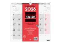 Finocam Wandkalender 2026, 1 maand per pagina, januari - december 2026 (12 maanden), kalender 2026 om te noteren, maandplanner, neutraal - Frans