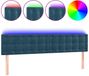 vidaXL Hoofdbord LED 180x5x78/88 cm fluweel donkerblauw