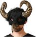 Atosa Masque d'Halloween - oiseau monstre avec cornes - or/noir - Adultes - plastique