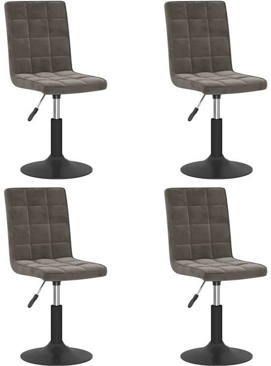 vidaXL Eetkamerstoelen draaibaar 4 stuks fluweel donkergrijs