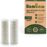 Bambaw Flosdraad PLA | Veganistische Tandzijde | Candelillawas Tandzijde | Eco Tandzijde | Munt | 2 x 50m