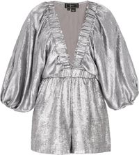 Faina Jumpsuit V-hals Driekwart mouw Pofmouw Zilver Polyester Regular Fit Feest Herfst/Winter 2025