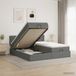 vidaXL Ottoman bed met matras en hoofdeinde, 2 stuks, donkergrijs, gestoffeerd