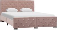 vidaXL Bedframe fluweel roze 140x200 cm