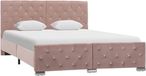 vidaXL Bedframe fluweel roze 140x200 cm