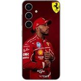 Maniacase Beschermhoes Samsung Galaxy S24 FE Lewis Hamilton - Officiële Ferrari Behang