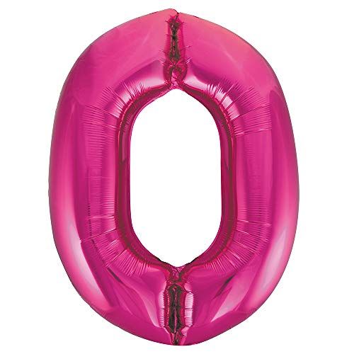 Unique Party Gigantische folieballon - 86 cm - Roze - Cijfer 0