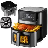 BLOW Airfryer - Dual Heater - 2500W - 8L - Zwart/Zilver
