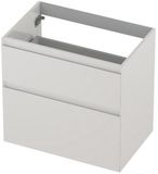 INK - Onderkast 2 Laden Greeploos Gelakt 45gr A-symmetrisch - 700x450x650 Mm - Hoogglans Wit