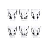 Avilia Set van 6 glazen voor water, wijn en dranken, tafeldecoratie met diamantversiering, van glas, 95 x 88 mm, 33 cl