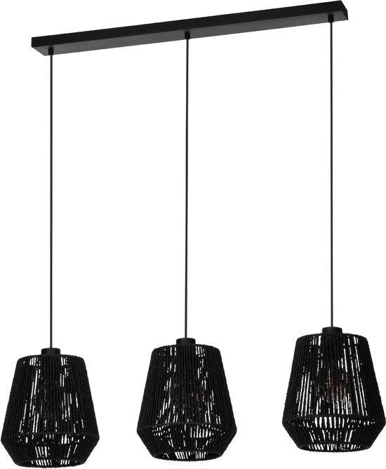 EGLO Persley Hanglamp - E27 - 92 cm - Zwart - Papier