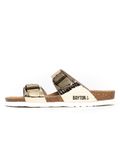Bayton Sandale 'Marbella' lichtbruin / goud / zwart / wit