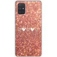 Samsung Galaxy A51 Paillettes coeur bedrukt siliconen hoesje
