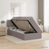 vidaXL Opbergbed met matras met hoofdeinde Taupe 90 x 200 cm fluweel