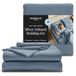Miracle Made Luxe koellaken - leisteen blauw laken - 4-delig met zilver doordrenkt lakens - 300 draadtelling - bedlakens kingsize - Thermoregulerende schone en koele stof voor de gevoelige huid