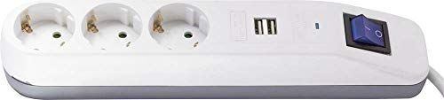REV Ritter REV Ice-Line Design stekkerdoos USB schakelaar geaard contact wit 3- o 6-voudig 3-voudig