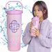 sarcia.eu K-Pop Demon Hunters Stalen thermobeker met drinktuit, beker voor in de auto, reisbeker, groot 850 ml