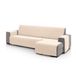 FAVERTI® Bankhoes voor chaise longue, hoekdeel rechts 240 cm (voor), model Pego, natuurlijk, chenille, extra zacht, hoogwaardige chaise bescherming, gemaakt in Spanje, van gerecycled materiaal