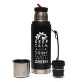 Mate Green Largoinox LGC14281 Vacuümfles, 1 liter, roestvrij staal, thermosfles, ideaal voor Mate thee, houdt 8 uur warm/koud, BPA-vrij, vaatwasmachinebestendig
