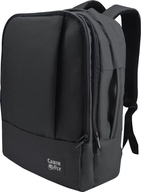 CabinFly - Bellanca - 40 x 30 x 15 cm Cabin Bag - Black - 18L - Hand Luggage