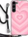 Case Company® - Samsung Galaxy S23 Plus Case with Cord - Heart Rose - Black Cord - Back Cover