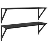vidaXL Wandplanken, 2 stuks, zwart eiken, 80 x 25 x 25,5 cm