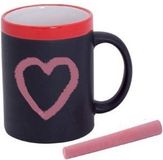 Merkloos / Sans marque Krijtbord koffie mok - 1x - rood - beschrijfbare beker - Koffiemok met eigen naam - Vaatwasser bestendig