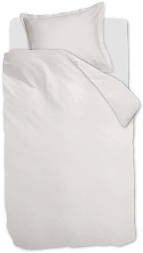 Ambiante Satin Uni dekbedovertrek - Eenpersoons - 140x200/220 cm - Wit