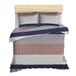 Dekbedovertrekset + 2 kussenslopen, 240 x 220 cm, camelgrijs, marineblauw, wit