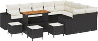 vidaXL Tuinbank Set Zwart/Crèmewit