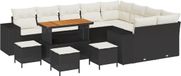 vidaXL Tuinbank Set Zwart/Crèmewit