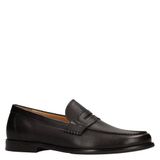 Manfield - Heren - Donkerbruine leren loafers - Maat 43