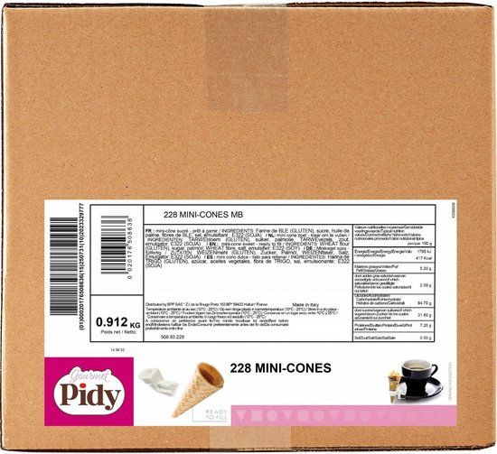 Pidy Mini cones zoet 228 stuks