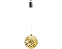 Merkloos IKO verlichte kerstbal kunststof - goud - aan draad - 20 cm - led lampjes - warm wit